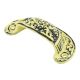 Yellow Distressed Floral D Pull Iron Handle